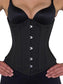 Extended Length 1.5 Curvaceous Black Cotton Corset