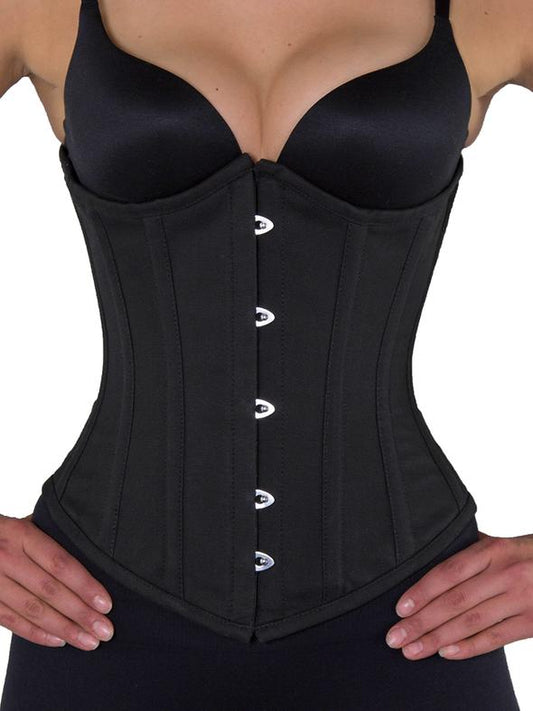 Curvaceous Short Curvy) Black Cotton Corset
