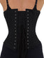 Curvaceous Extended Length Black Cotton Corset